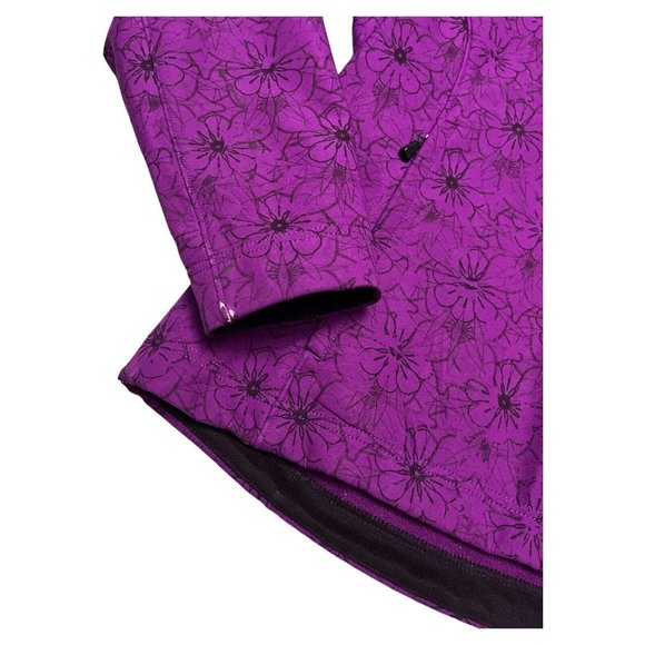The North Face Purple Floral Soft Shell Designer Outdoor Jacket Womens XL - Picture 6 of 7